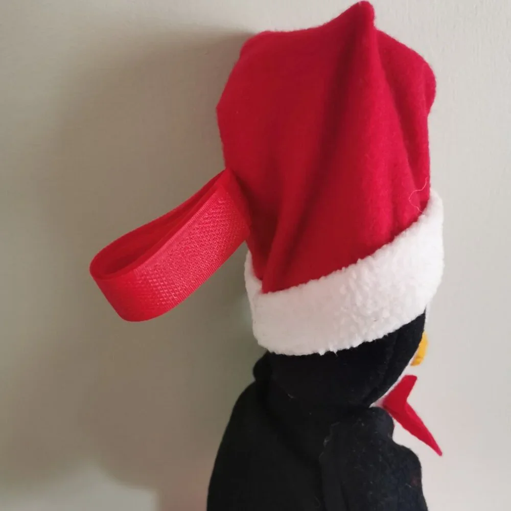 Plush Stuffed‎ Animal Penguin in Santa Hat w/ Hand towel Attachment